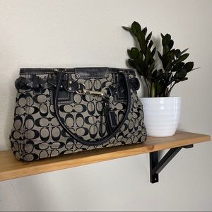 Coach Signature Black and Grey Tote